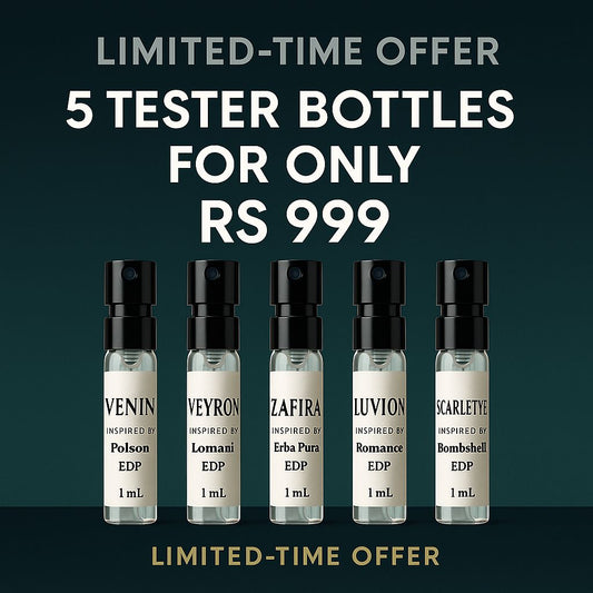 5 x 1ml Tester Bottles – A selection of our best-selling scents